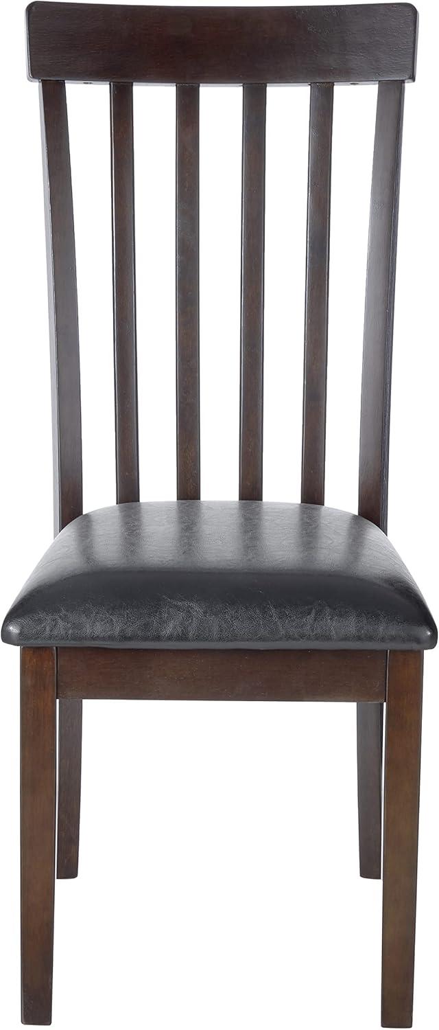 imageSignature Design by Ashley Hammis Rake Back Dining Room Chair Set of 2 Dark Brown Haddigan Traditional Upholstered Dining Room Bench Dark Brown