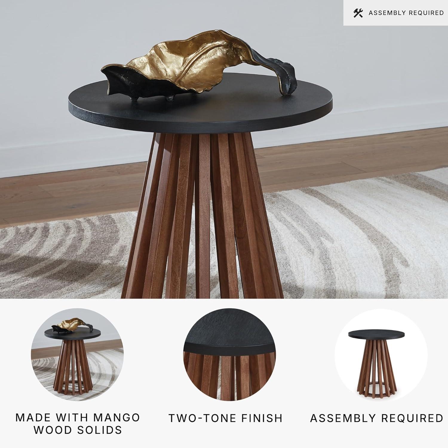 imageSignature Design by Ashley Kallari Casual Lift Top Coffee Table with 2 Storage Bins TwoTone Mango Wood 4775 W x 2625 D x 1963 H BrownBlackEnd Table