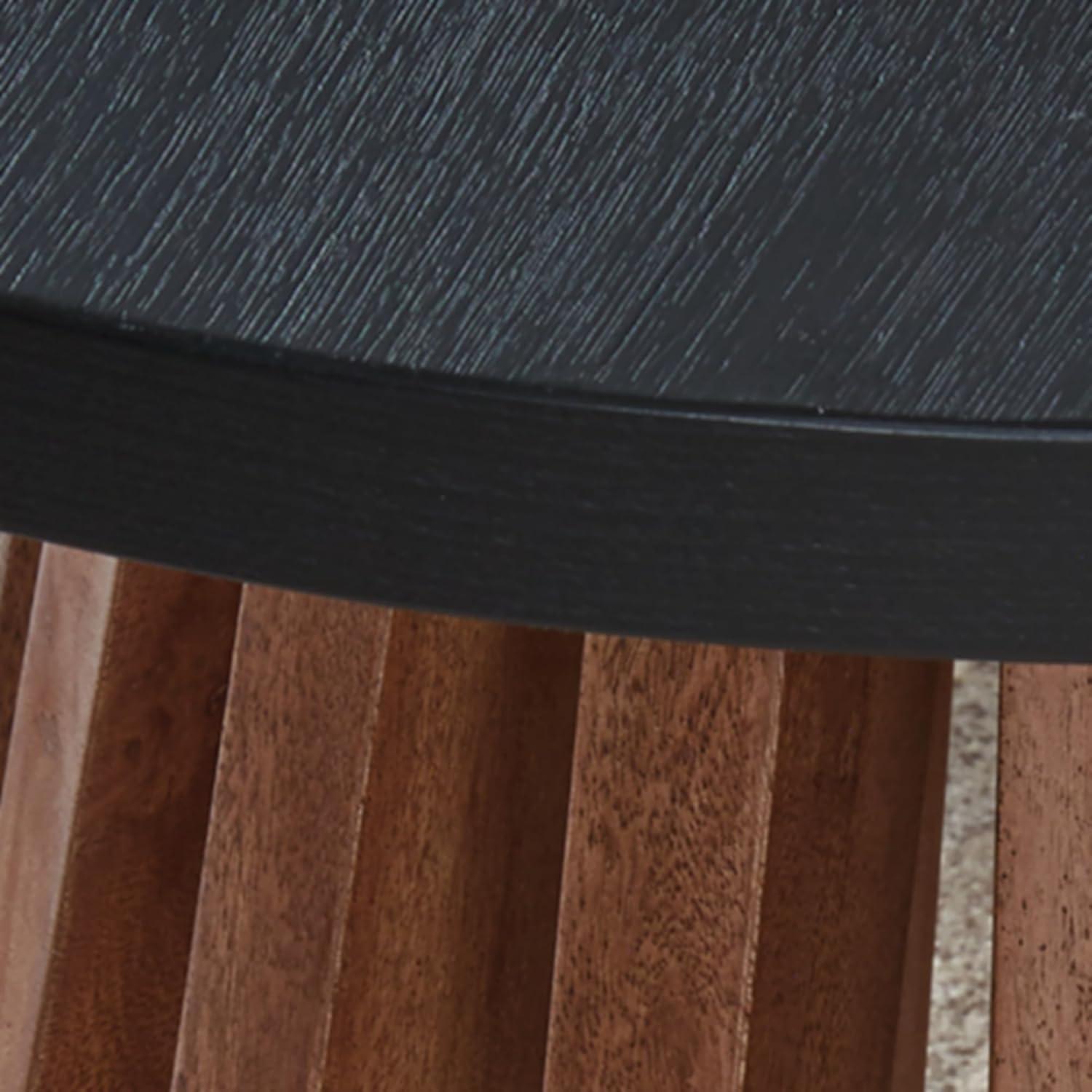 imageSignature Design by Ashley Kallari Casual Lift Top Coffee Table with 2 Storage Bins TwoTone Mango Wood 4775 W x 2625 D x 1963 H BrownBlackEnd Table