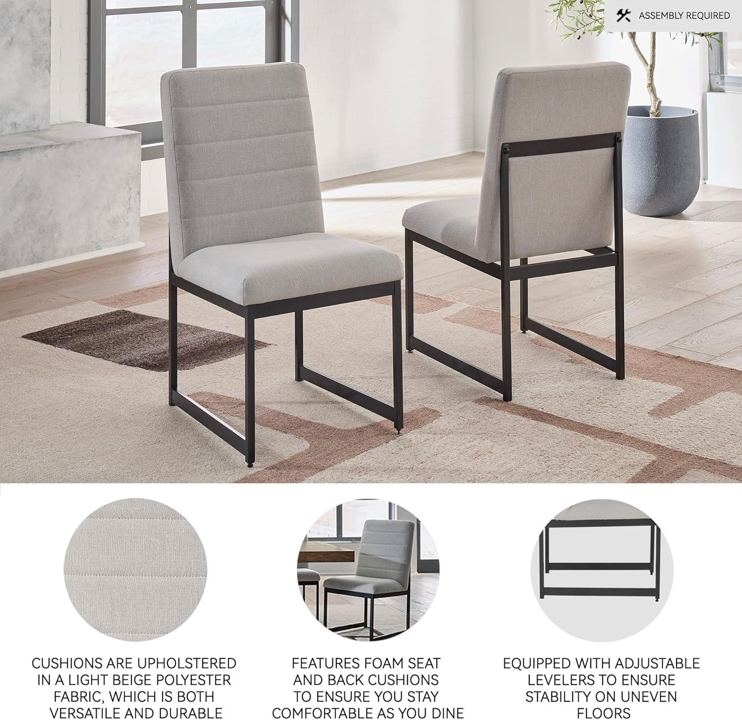 imageSignature Design by Ashley Kendamor MidCentury Modern Upholstered Dining Chair with Solid Wood Frame and Bucket Design Set of 2 Dark BrownLight Brown