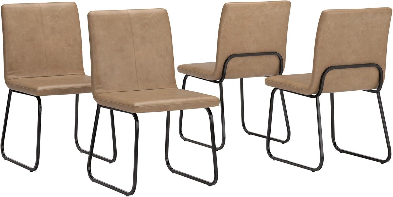 imageSignature Design by Ashley Kendamor MidCentury Modern Upholstered Dining Chair with Solid Wood Frame and Bucket Design Set of 2 Dark BrownLight Brown