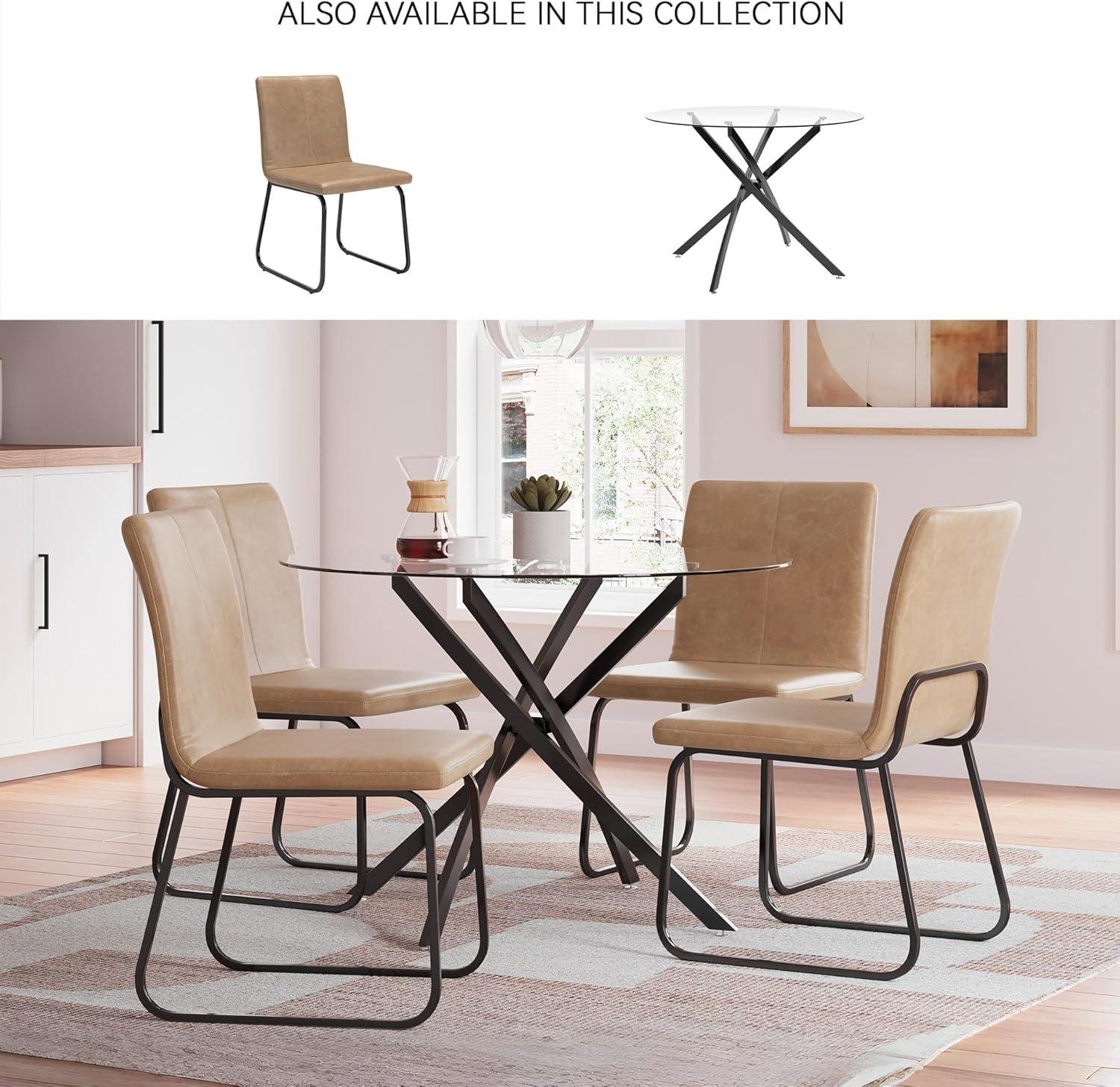 imageSignature Design by Ashley Kendamor MidCentury Modern Upholstered Dining Chair with Solid Wood Frame and Bucket Design Set of 2 Dark BrownLight Brown