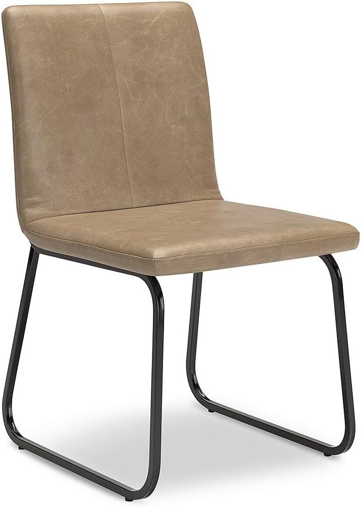 imageSignature Design by Ashley Kendamor MidCentury Modern Upholstered Dining Chair with Solid Wood Frame and Bucket Design Set of 2 Dark BrownLight Brown