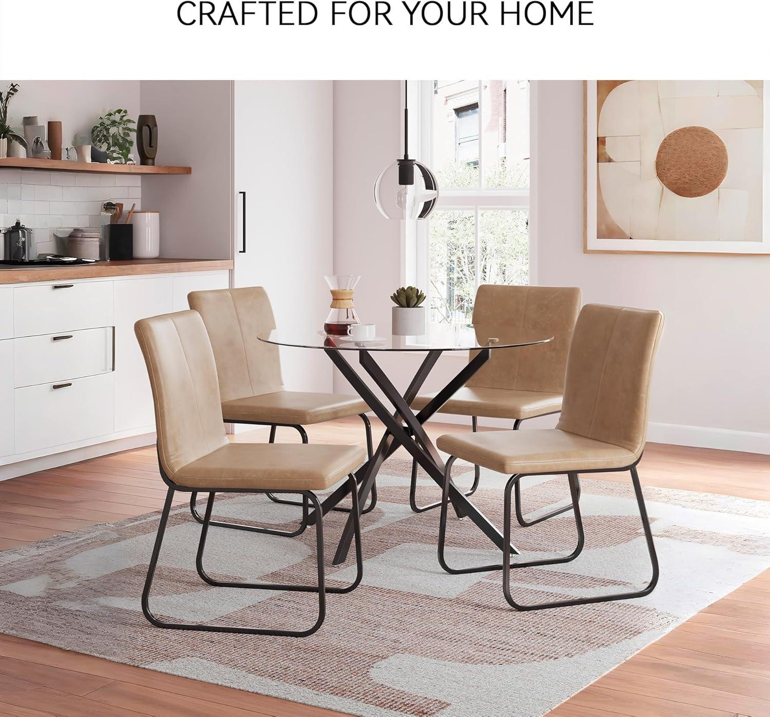 imageSignature Design by Ashley Kendamor MidCentury Modern Upholstered Dining Chair with Solid Wood Frame and Bucket Design Set of 2 Dark BrownLight Brown