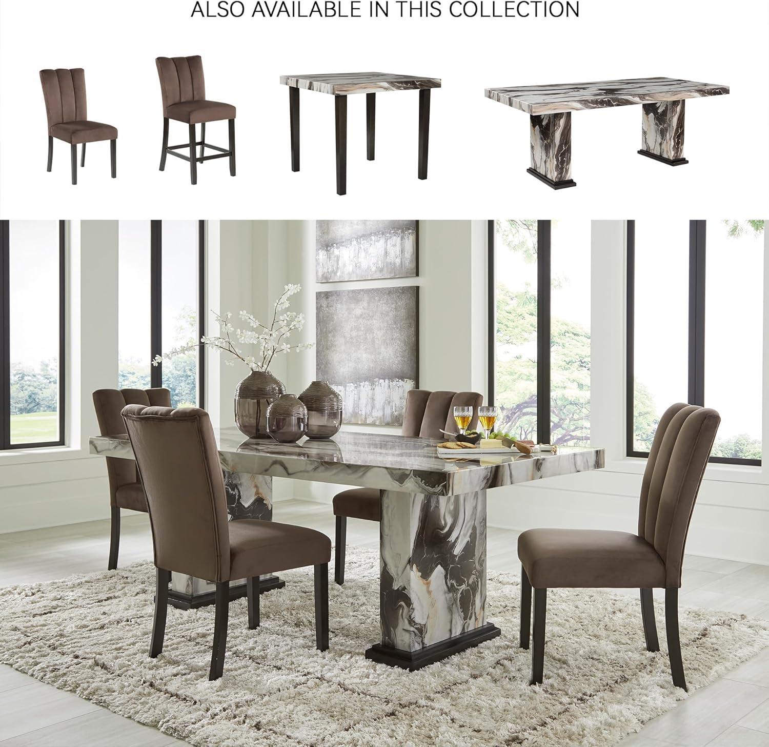 imageSignature Design by Ashley Kendamor MidCentury Modern Upholstered Dining Chair with Solid Wood Frame and Bucket Design Set of 2 Dark BrownMocha