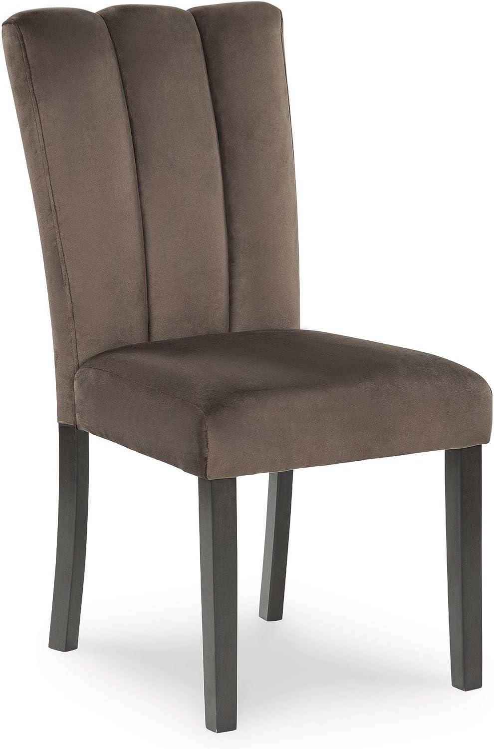 imageSignature Design by Ashley Kendamor MidCentury Modern Upholstered Dining Chair with Solid Wood Frame and Bucket Design Set of 2 Dark BrownMocha