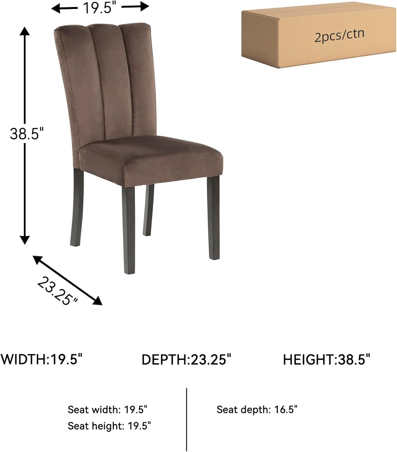 imageSignature Design by Ashley Kendamor MidCentury Modern Upholstered Dining Chair with Solid Wood Frame and Bucket Design Set of 2 Dark BrownMocha