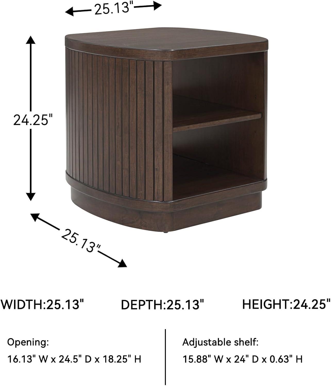 imageSignature Design by Ashley Korestone Contemporary End Table with Adjustable Shelf Dark Brown