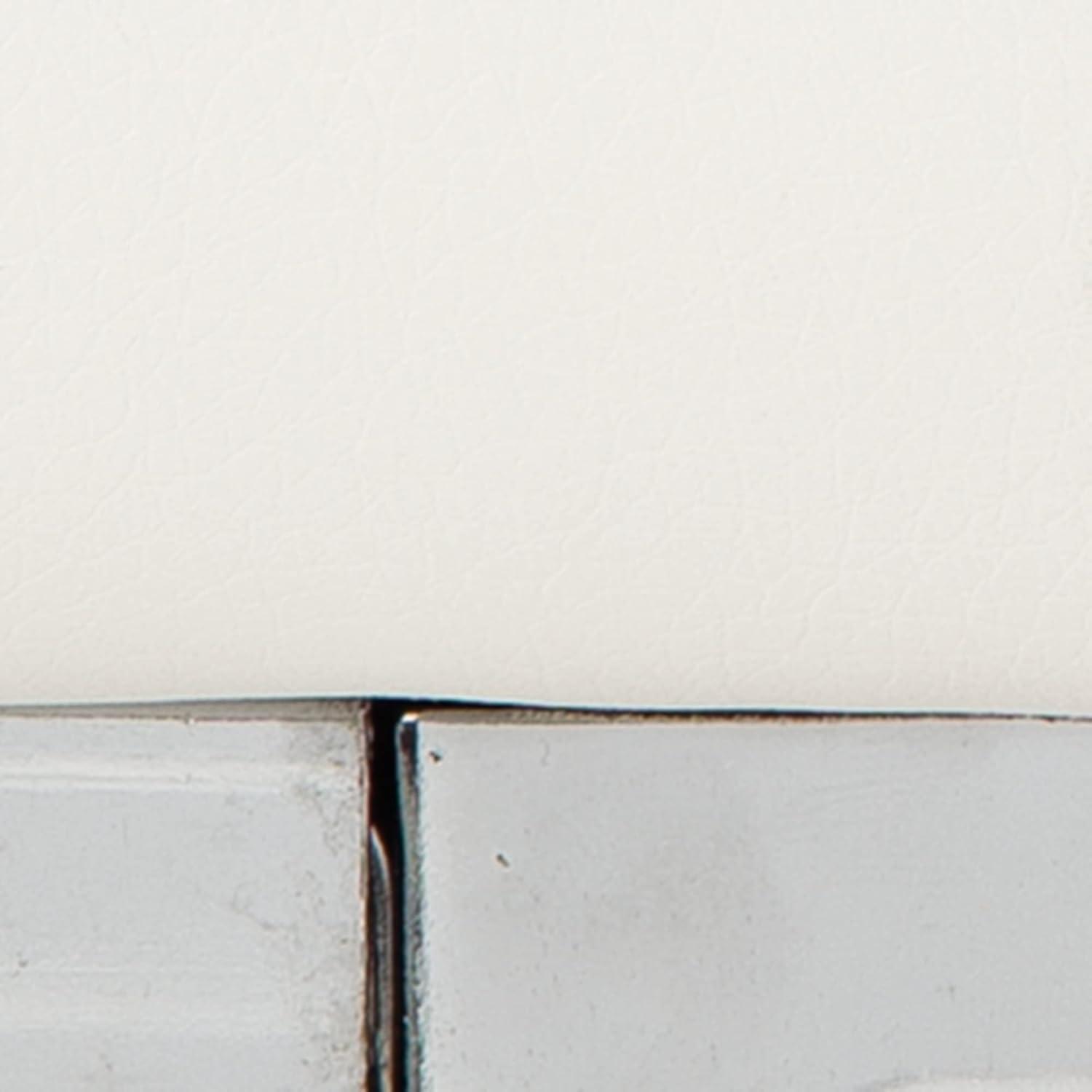 imageSignature Design by Ashley Madanere Contemporary Tall Upholstered Stool with Metal Frame 2 Count White amp ChromeWhite