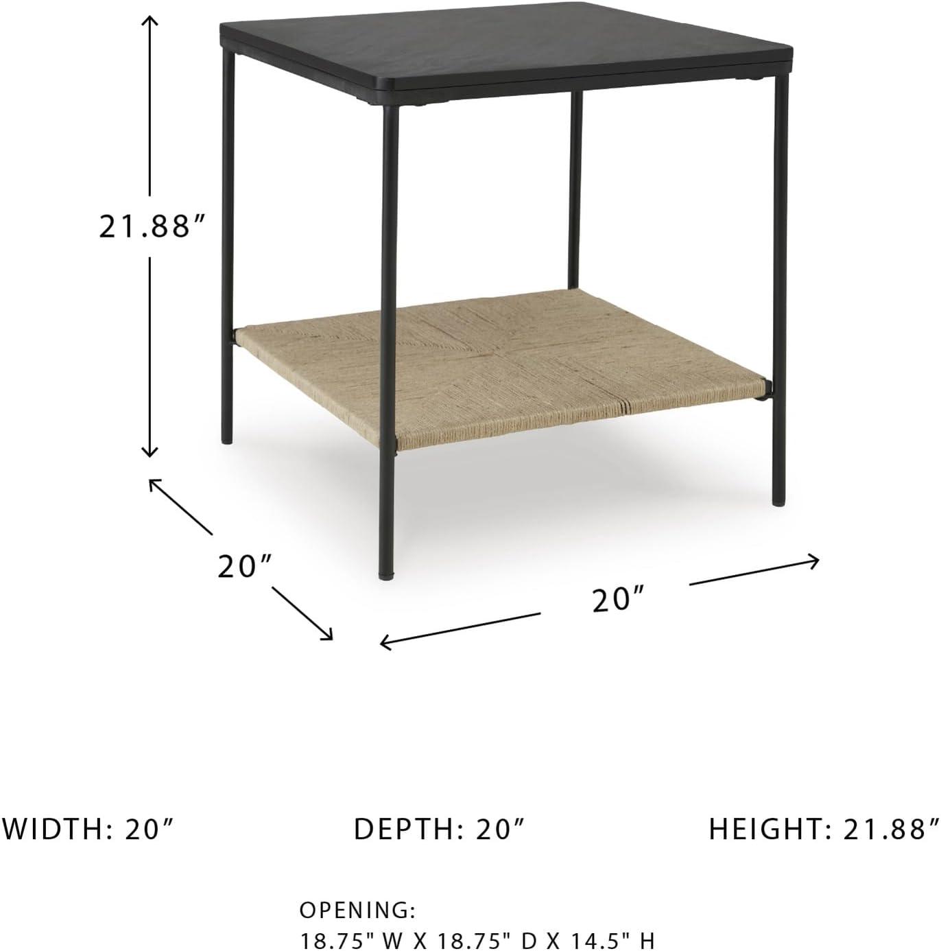 imageSignature Design by Ashley Minrich Eclectic Accent Table with Lower Shelf Black amp Light Brown