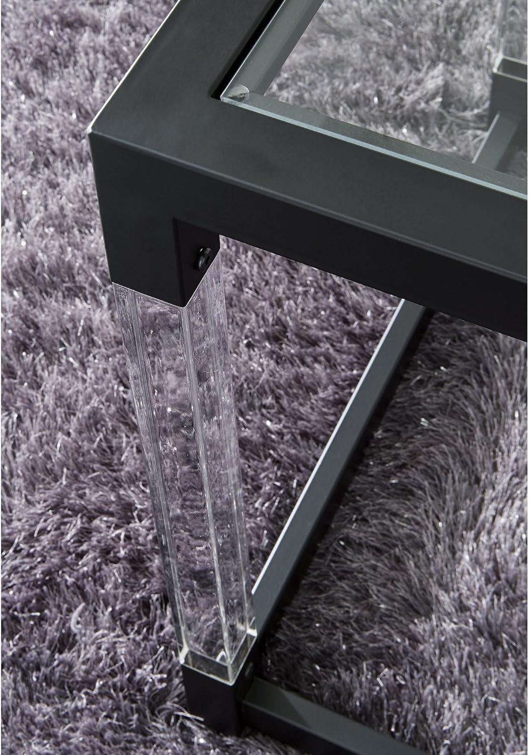 imageSignature Design by Ashley Nallynx Contemporary Glass End Table Black