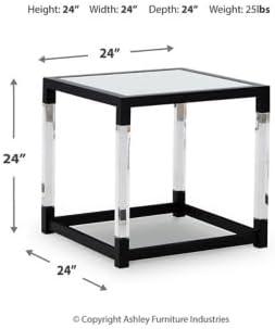imageSignature Design by Ashley Nallynx Contemporary Glass End Table Black