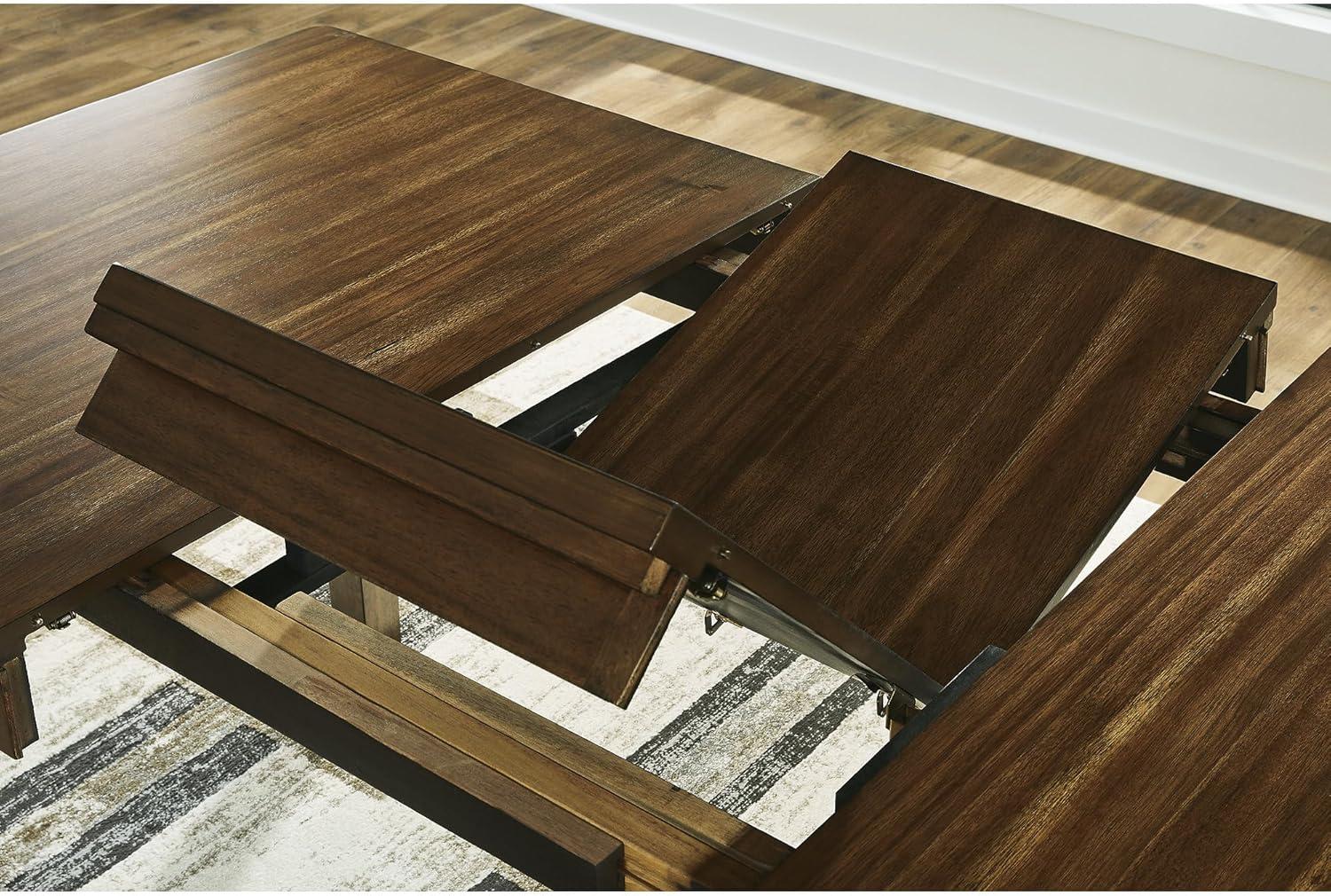 imageSignature Design by Ashley Ralene Casual Counter Height Dining Extension Table with Distressed Finish Dark Brown