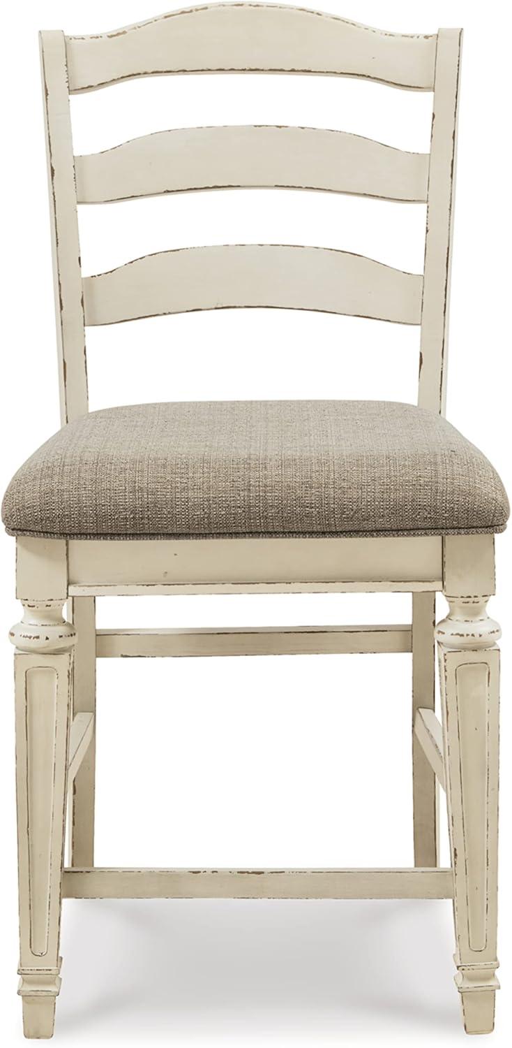 imageSignature Design by Ashley Realyn French Country 2413 Counter Height Upholstered Barstool 2 Count Chipped WhiteWhitewash