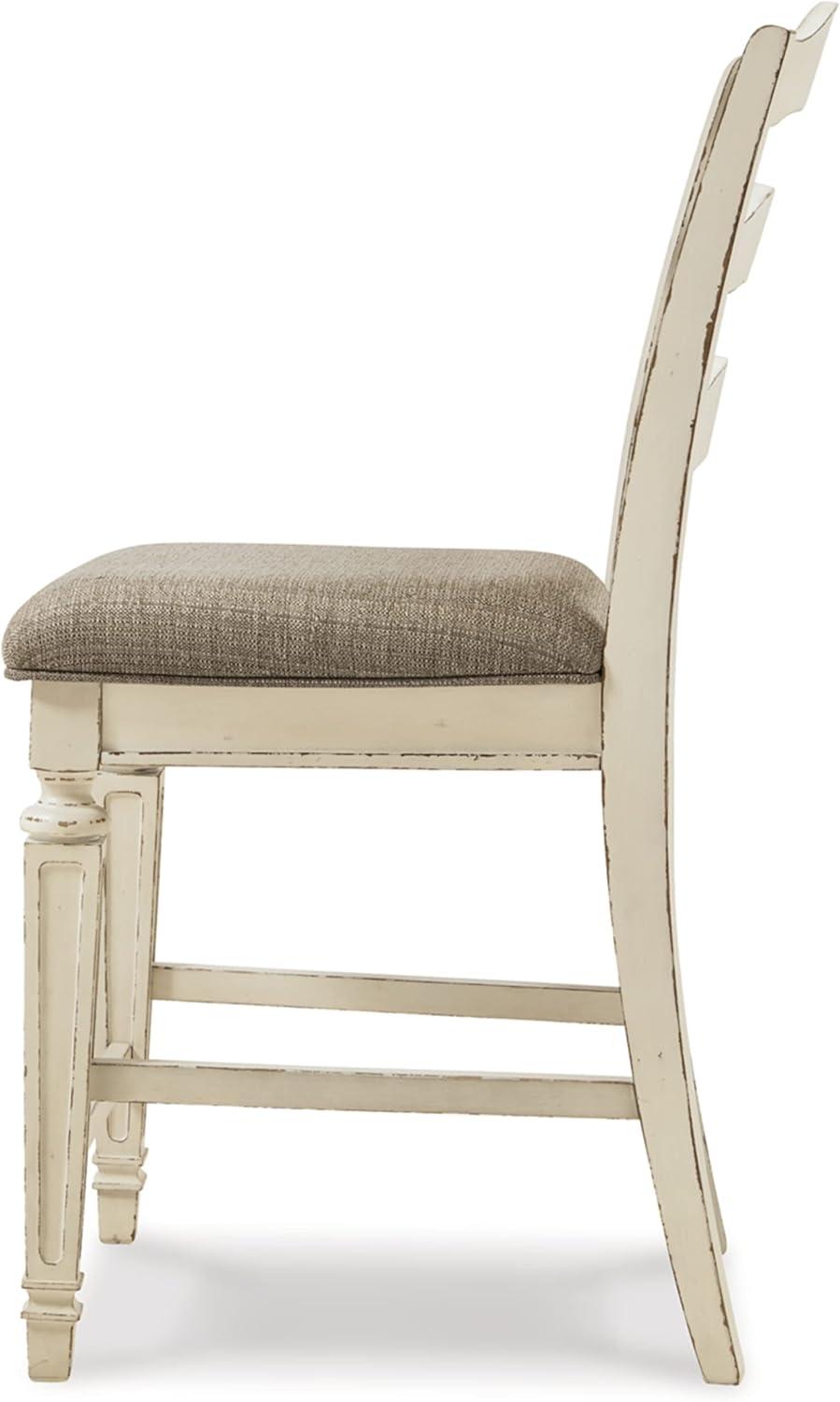 imageSignature Design by Ashley Realyn French Country 2413 Counter Height Upholstered Barstool 2 Count Chipped WhiteWhitewash