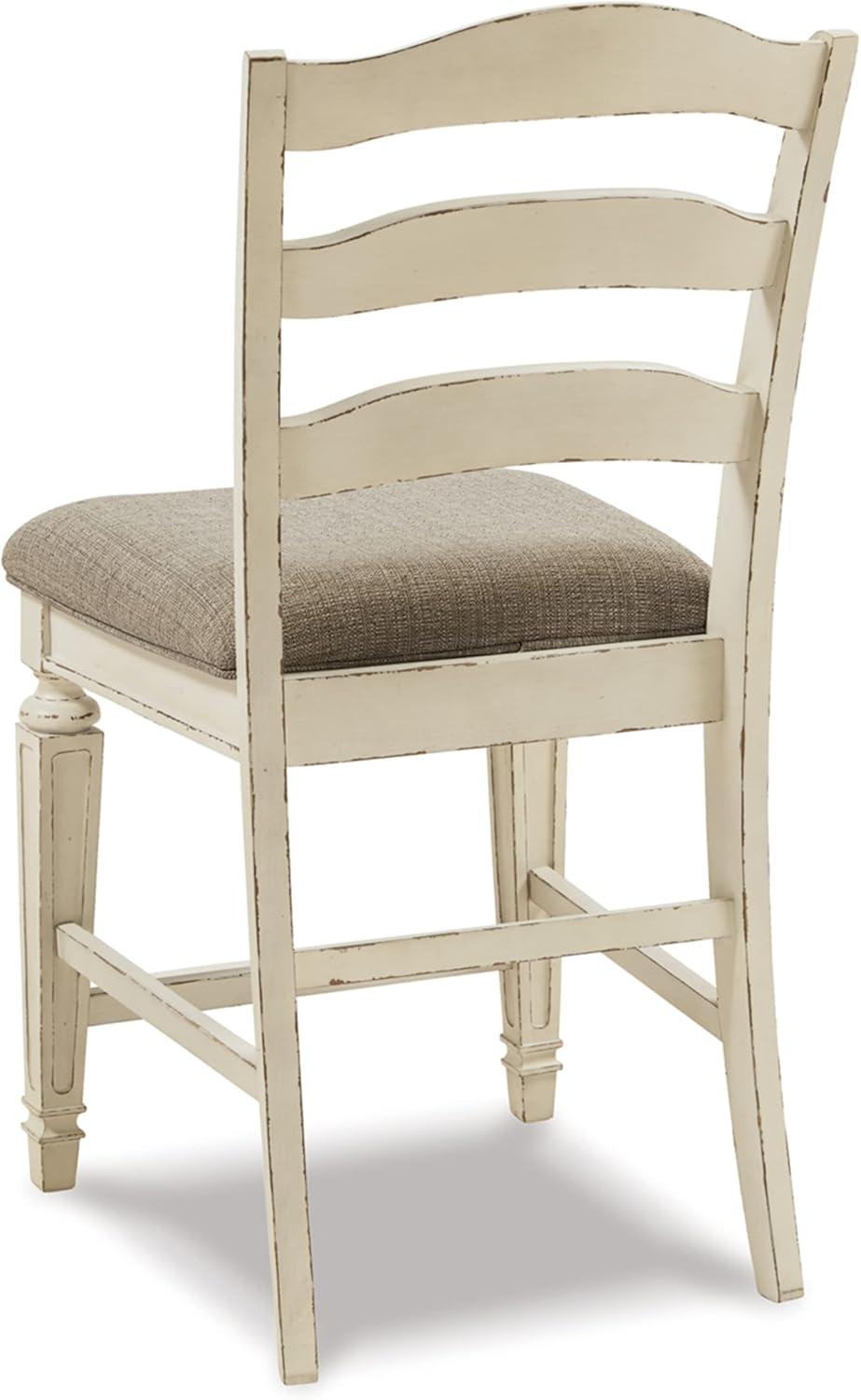 imageSignature Design by Ashley Realyn French Country 2413 Counter Height Upholstered Barstool 2 Count Chipped WhiteWhitewash