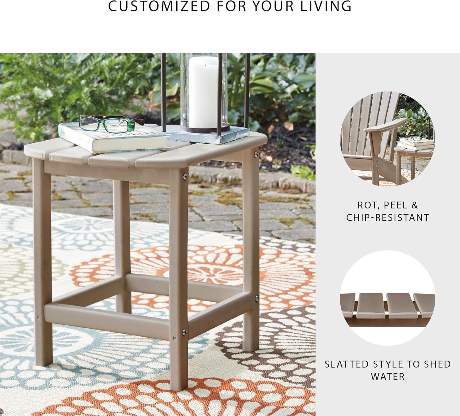 imageSignature Design by Ashley Sundown Treasure Modern Weather Resistant Outdoor End Table BlackGrey