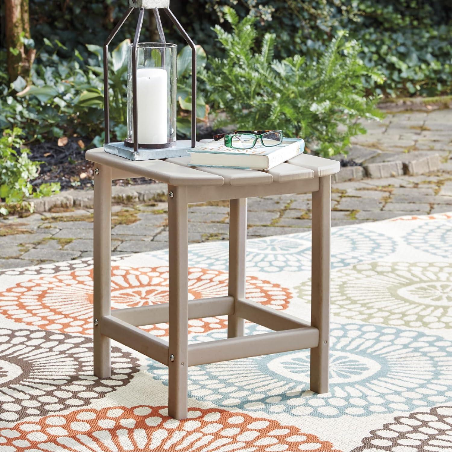 imageSignature Design by Ashley Sundown Treasure Modern Weather Resistant Outdoor End Table BlackGrey