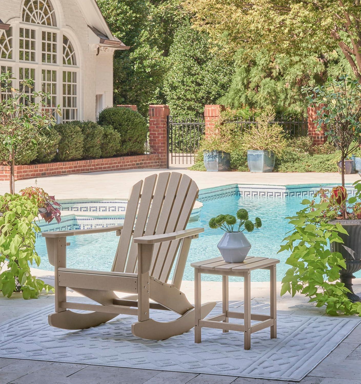 imageSignature Design by Ashley Sundown Treasure Modern Weather Resistant Outdoor End Table BlackGrey