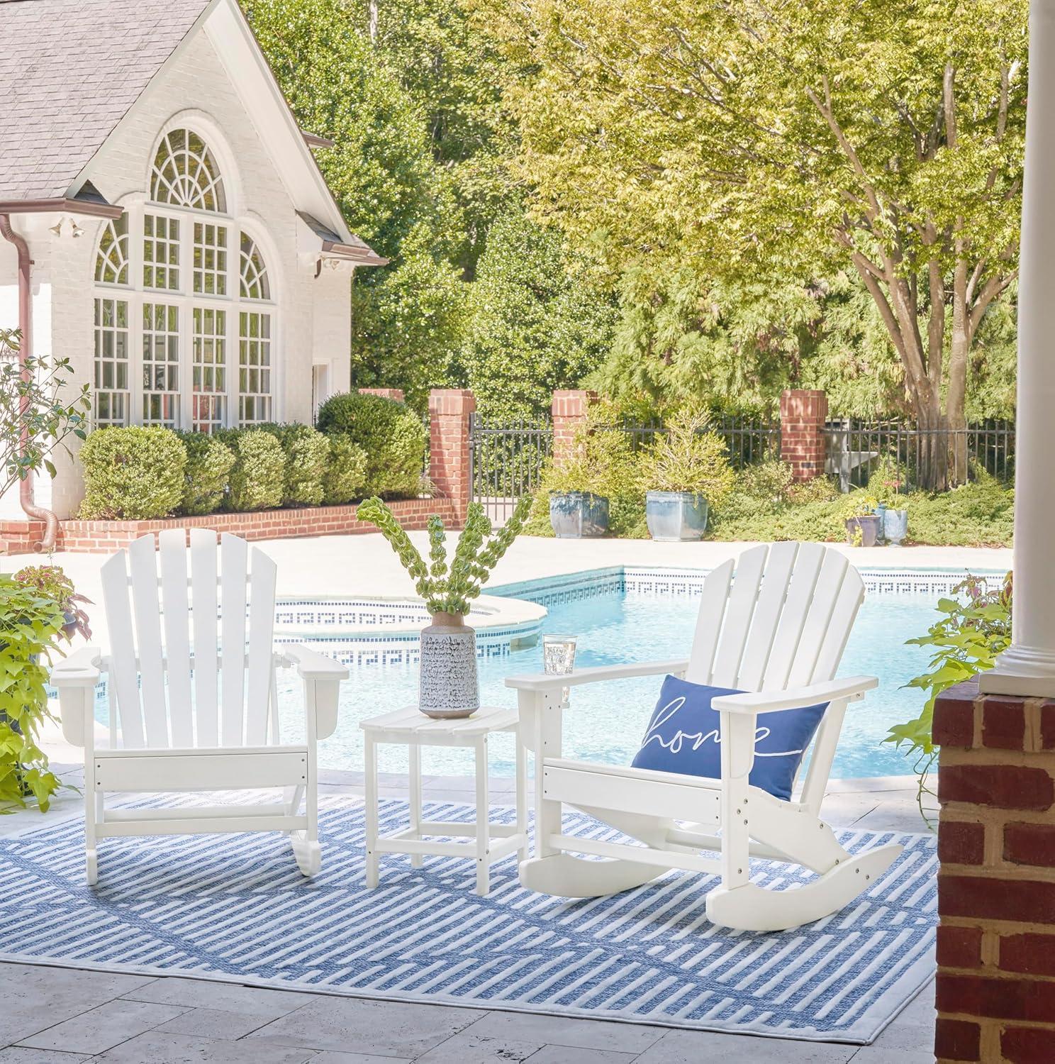 imageSignature Design by Ashley Sundown Treasure Modern Weather Resistant Outdoor End Table BlackWhite