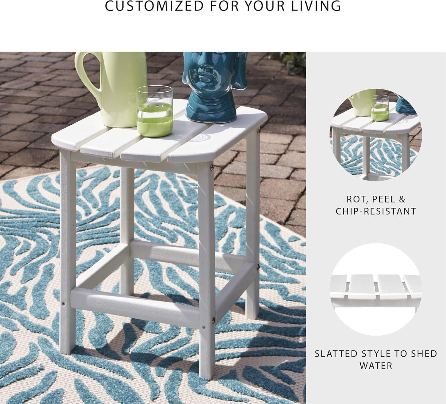 imageSignature Design by Ashley Sundown Treasure Modern Weather Resistant Outdoor End Table BlackWhite