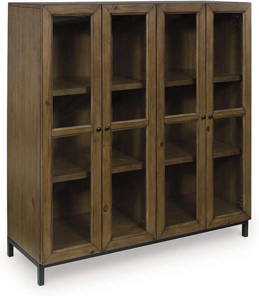 imageSignature Design by Ashley Wrenridge Casual Accent Cabinet with AntiTipping and Adjustable Shelf Light Brown