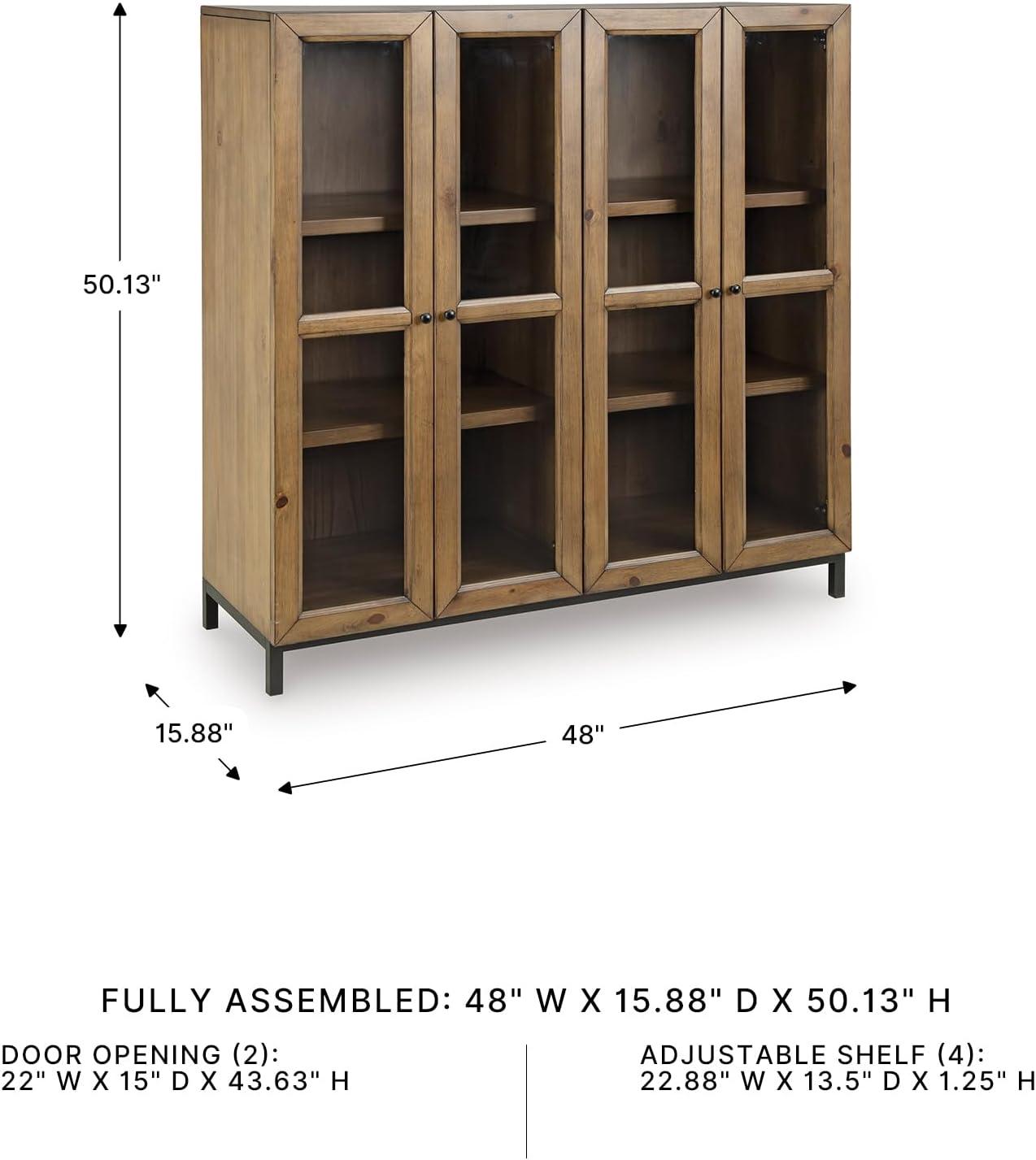 imageSignature Design by Ashley Wrenridge Casual Accent Cabinet with AntiTipping and Adjustable Shelf Light Brown