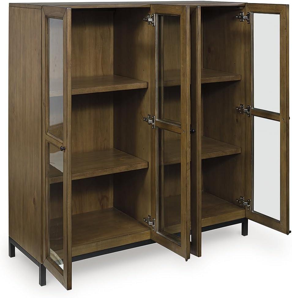 imageSignature Design by Ashley Wrenridge Casual Accent Cabinet with AntiTipping and Adjustable Shelf Light Brown