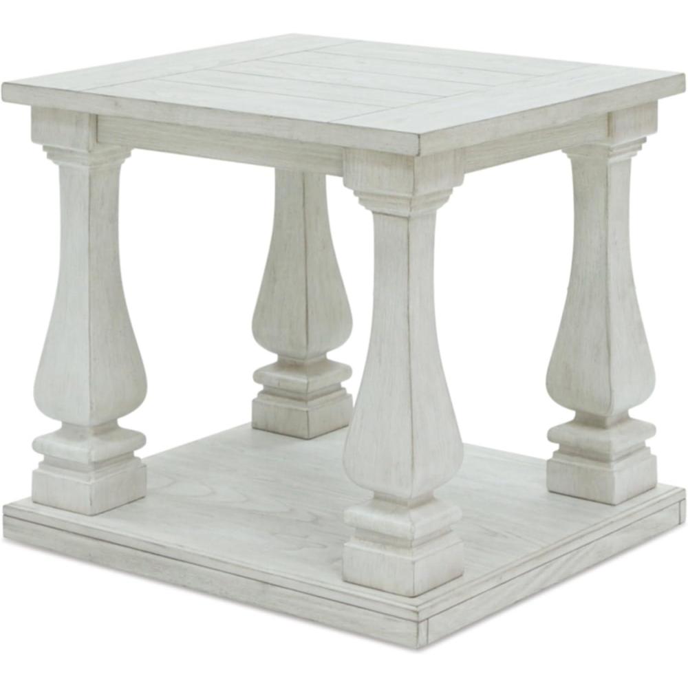 imageSignature Design by Ashley Arlendyne Traditional Oversized End Table with Open Lower Shelf Antique WhiteAntique White