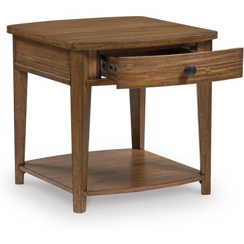 imageSignature Design by Ashley Burkbyer Transitional 1Drawer End Table with Open Shelf Light Brown