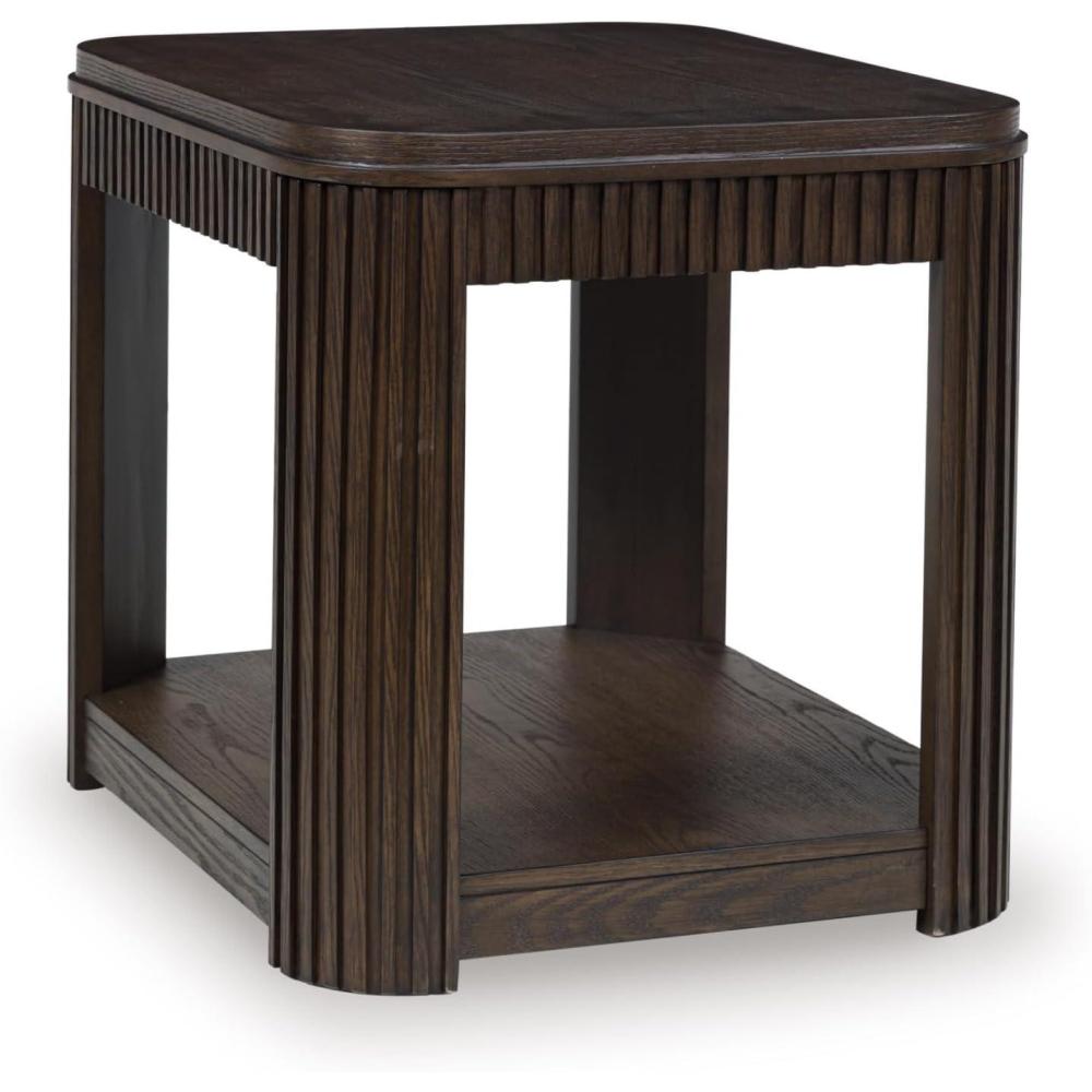 imageSignature Design by Ashley Carlibrie Contemporary End Table with Open Shelf Dark Brown