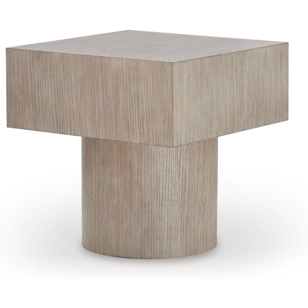 imageSignature Design by Ashley Jorielyn Contemporary Square End Table Geometric Silhouette Hardwood Solids 24 W x 24 D x 2413 H Light Grayish Brown
