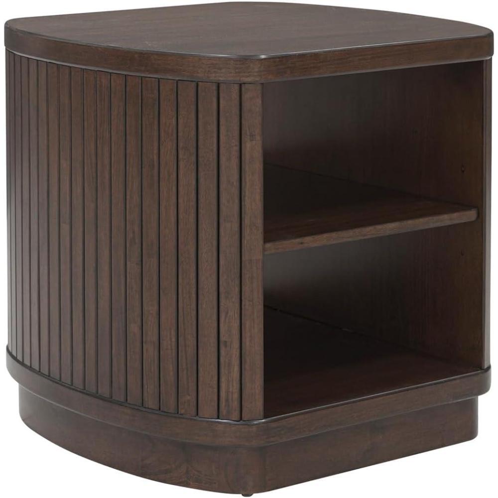 imageSignature Design by Ashley Korestone Contemporary End Table with Adjustable Shelf Dark Brown