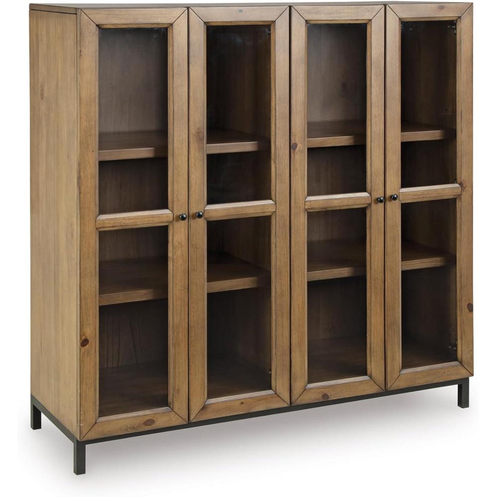 imageSignature Design by Ashley Wrenridge Casual Accent Cabinet with AntiTipping and Adjustable Shelf Light Brown
