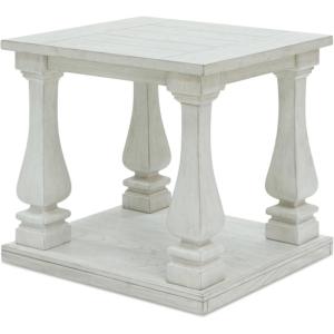 Signature Design by Ashley Arlendyne Traditional Oversized End Table with Open Lower Shelf, Antique White(Antique White)