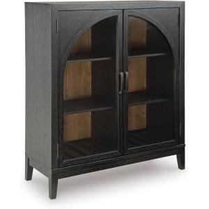 Signature Design by Ashley Armenleigh Casual Accent Cabinet with Anti-Tipping and Adjustable Shelf, Dark Brown