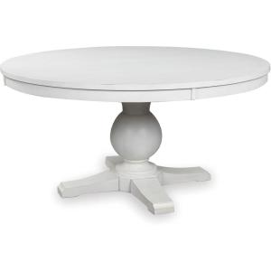 Signature Design by Ashley Chadworth Farmhouse Dining Table with Pedestal Base, White(Dining Table)