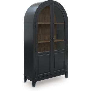Signature Design by Ashley Dagandale Casual Accent Cabinet with Anti-Tipping and Adjustable Shelf, Light Brown & Black(Black)