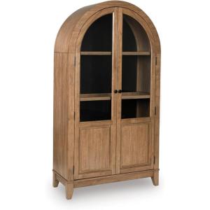 Signature Design by Ashley Dagandale Casual Accent Cabinet with Anti-Tipping and Adjustable Shelf, Light Brown & Black(Light Brown & Black)