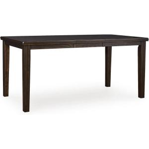 Signature Design by Ashley Haddigan Casual Counter Height Dining Extension Table with Distressed Finish, Dark Brown
