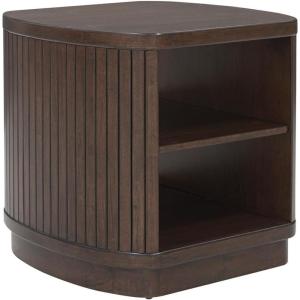 Signature Design by Ashley Korestone Contemporary End Table with Adjustable Shelf, Dark Brown