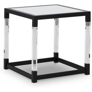 Signature Design by Ashley Nallynx Contemporary Glass End Table, Black