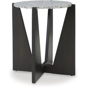 Signature Design by Ashley Tellrich Contemporary Accent Table with Cross Legs, Black & White