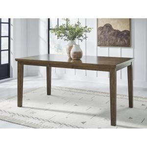 Signature Design by Ashley Vallister Casual Counter Height Dining Extension Table with Burnished Edges, Light Brown