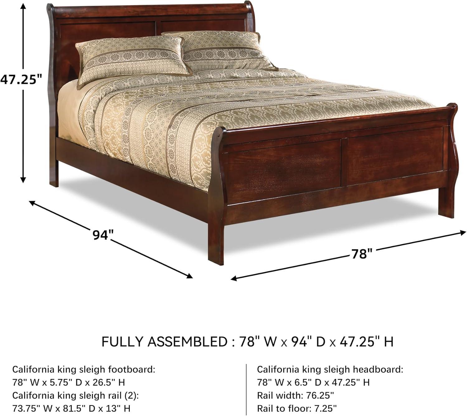 imageSignature Design by Ashley Alisdair Traditional King Sleigh Bed Foundation or Box Spring Needed Dark BrownCalifornia King Sleigh Bed