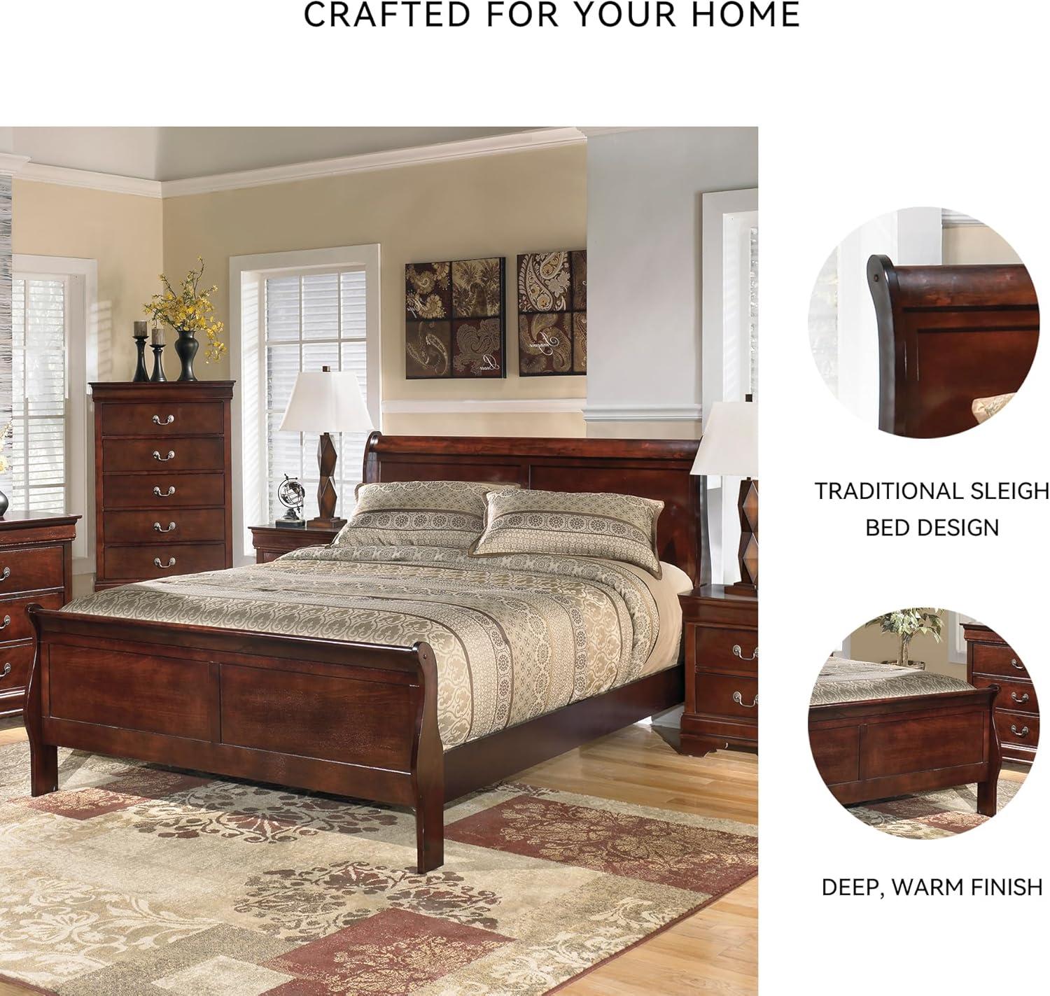 imageSignature Design by Ashley Alisdair Traditional King Sleigh Bed Foundation or Box Spring Needed Dark BrownCalifornia King Sleigh Bed