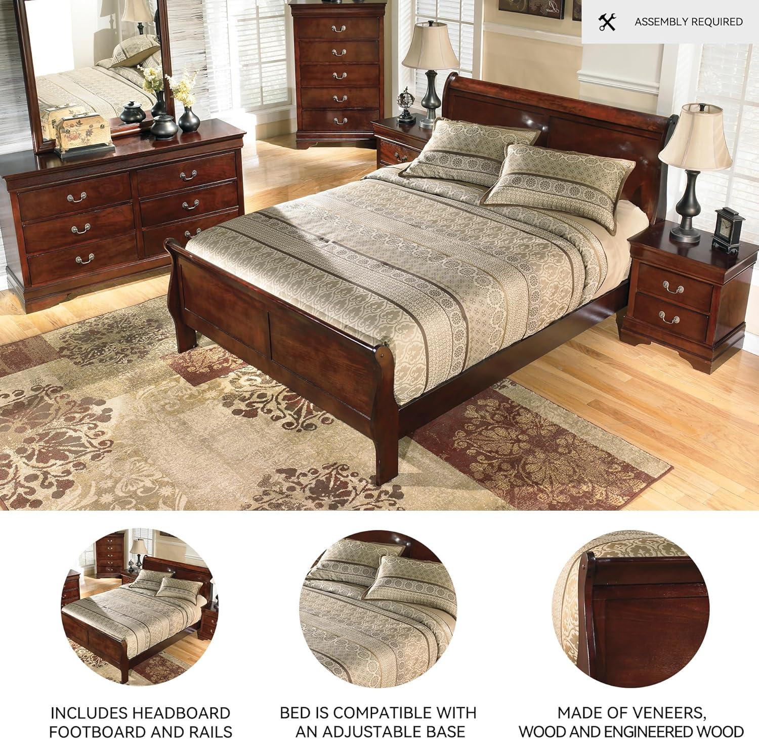 imageSignature Design by Ashley Alisdair Traditional King Sleigh Bed Foundation or Box Spring Needed Dark BrownCalifornia King Sleigh Bed