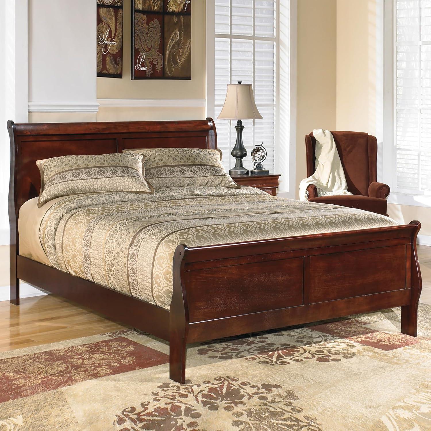 imageSignature Design by Ashley Alisdair Traditional King Sleigh Bed Foundation or Box Spring Needed Dark BrownCalifornia King Sleigh Bed