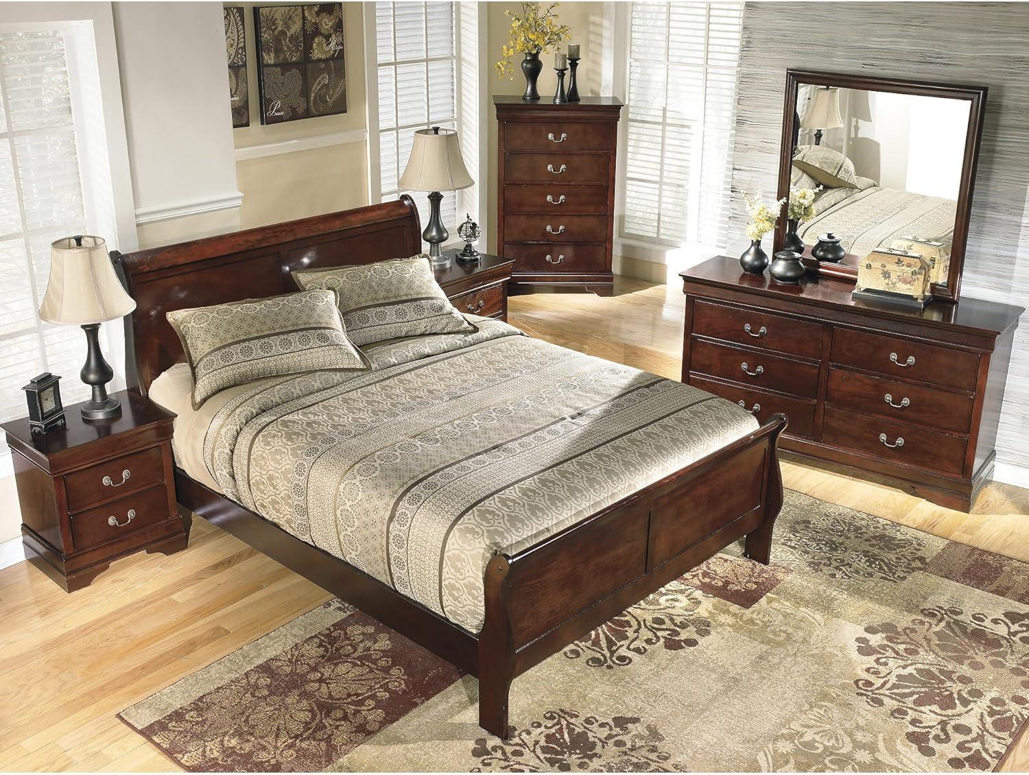 imageSignature Design by Ashley Alisdair Traditional King Sleigh Bed Foundation or Box Spring Needed Dark BrownCalifornia King Sleigh Bed