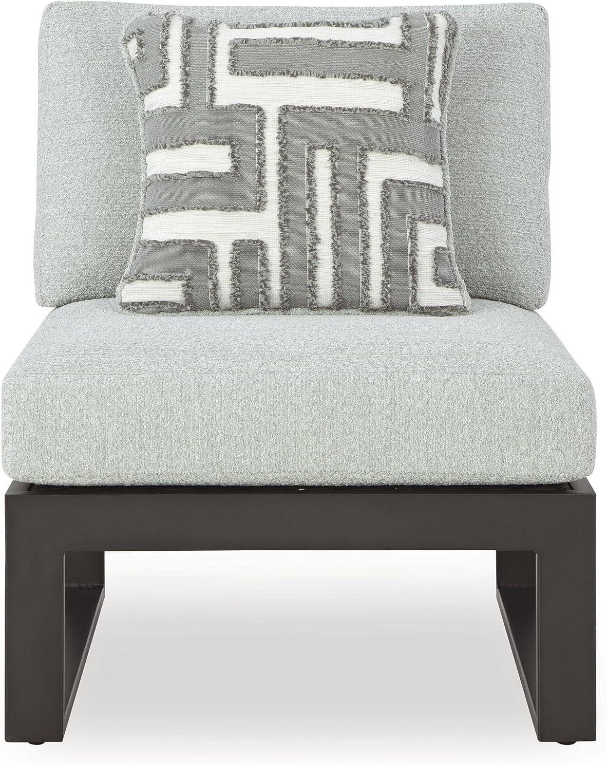 imageSignature Design by Ashley Beachloft Symmetrical Casual 5Piece Outdoor Sectional with Cushion and 5 Throw Pillows Light Gray2Piece Outdoor Sectional